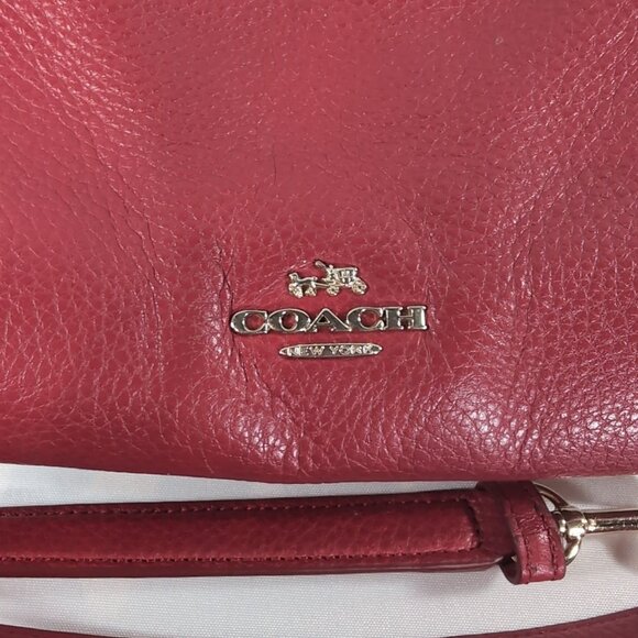 Coach F36628 East West Celeste Leather Purse Red Shoulder Bag Crossbody Gold S22 - Picture 2 of 16